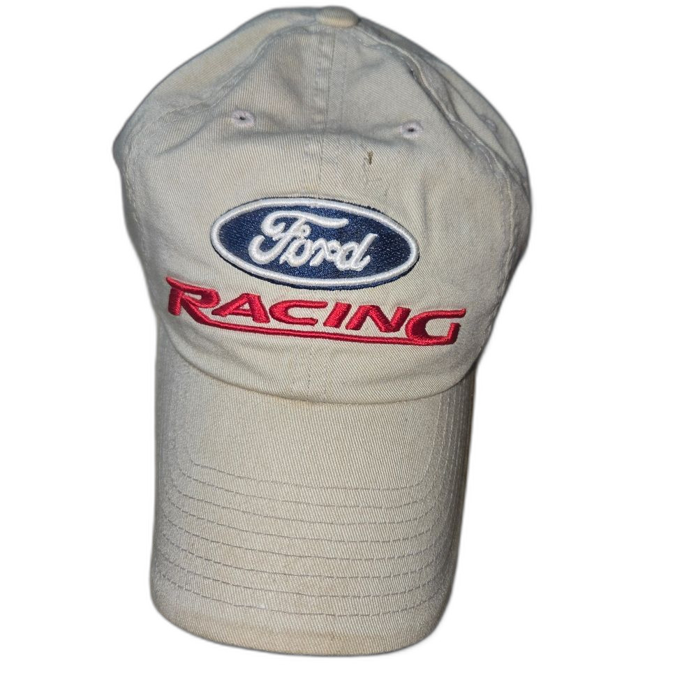 Ford Racong Sporty Beige Cap with Blue Logo